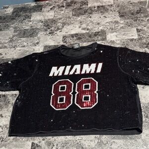 NFL Black Sequin Miami 88 Women's Jersey